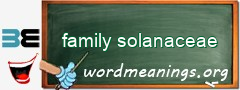 WordMeaning blackboard for family solanaceae